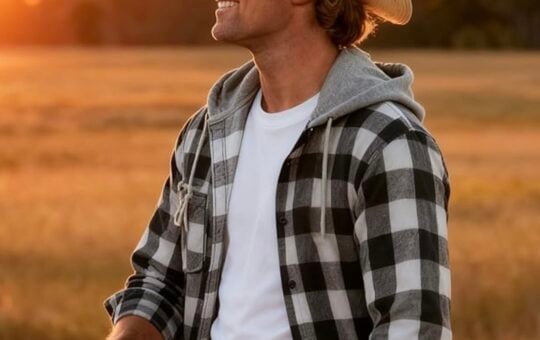 mens flannel with hoodie geek lighting