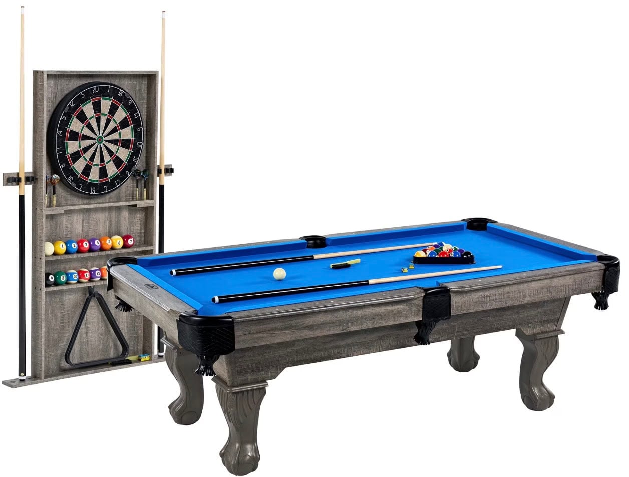 Pool Table Meaning **New Price Drop** 7.5 foot Pool Table Set with Cue Rack & Dartboard ...