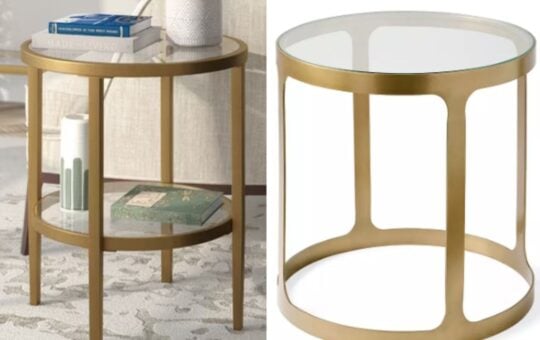 round brass table dupe