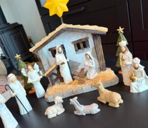 rustic nativity set