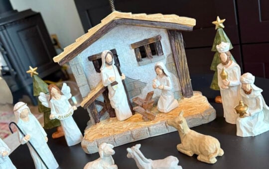 rustic nativity set
