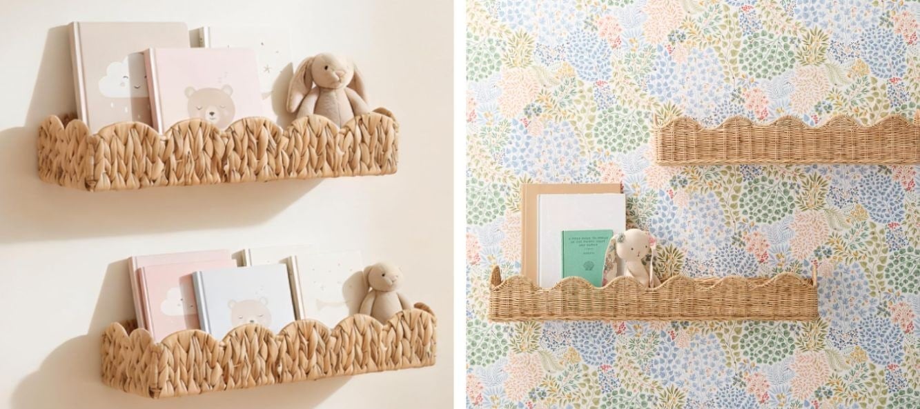 scalloped woven wall shelf dupe