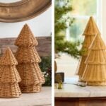 wicker xmas tree set