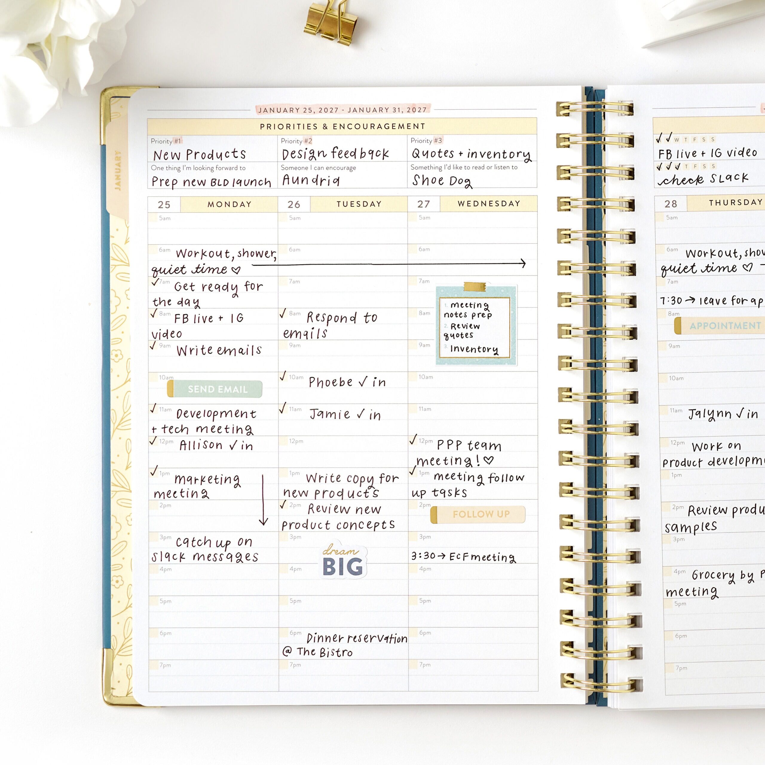Work Planner 2027 Navy BLANK