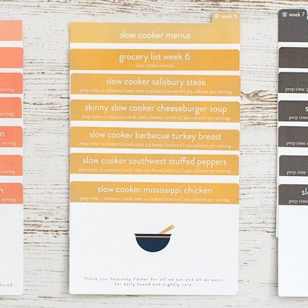 slow cooker meal plans - week 6