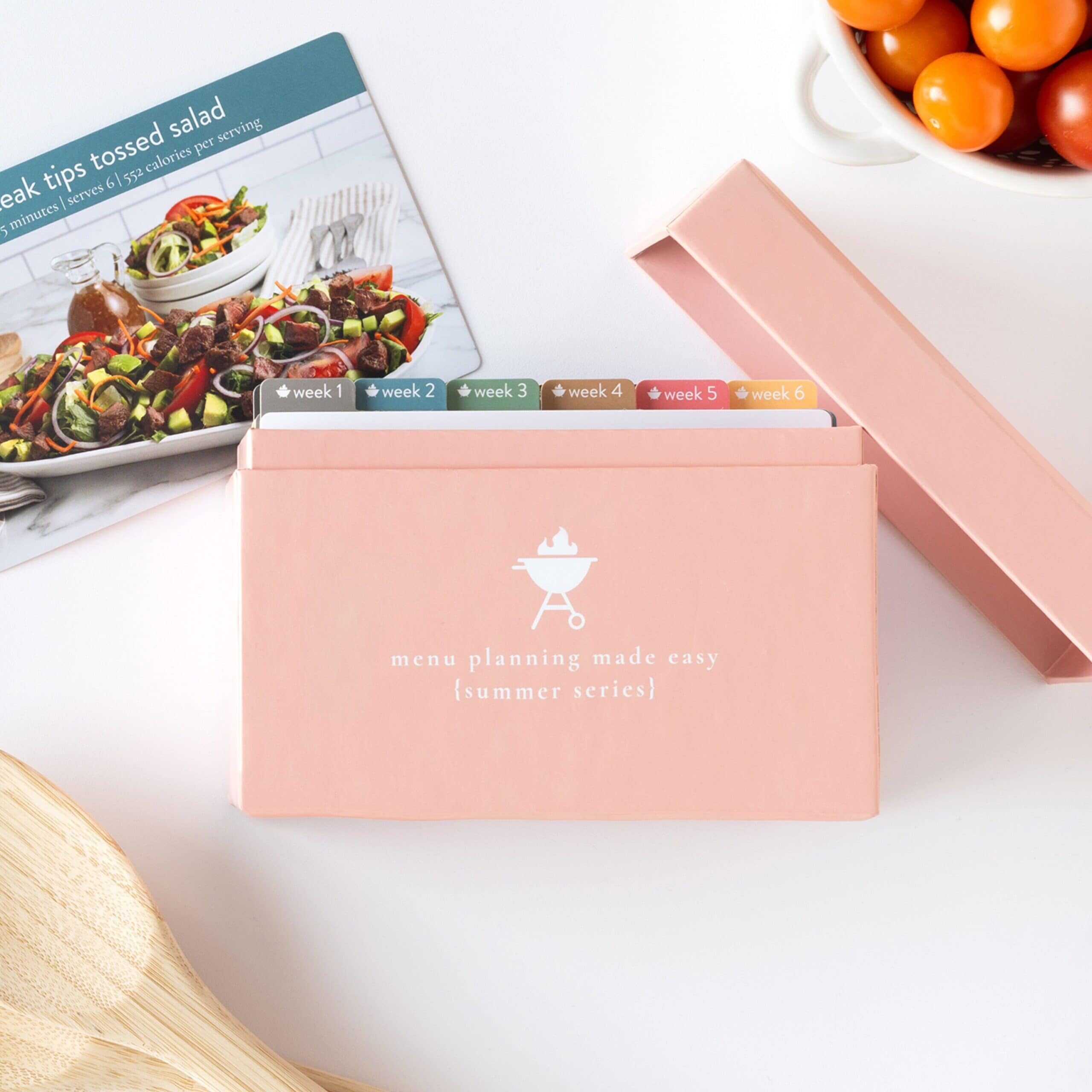 summer menu plan box with photos