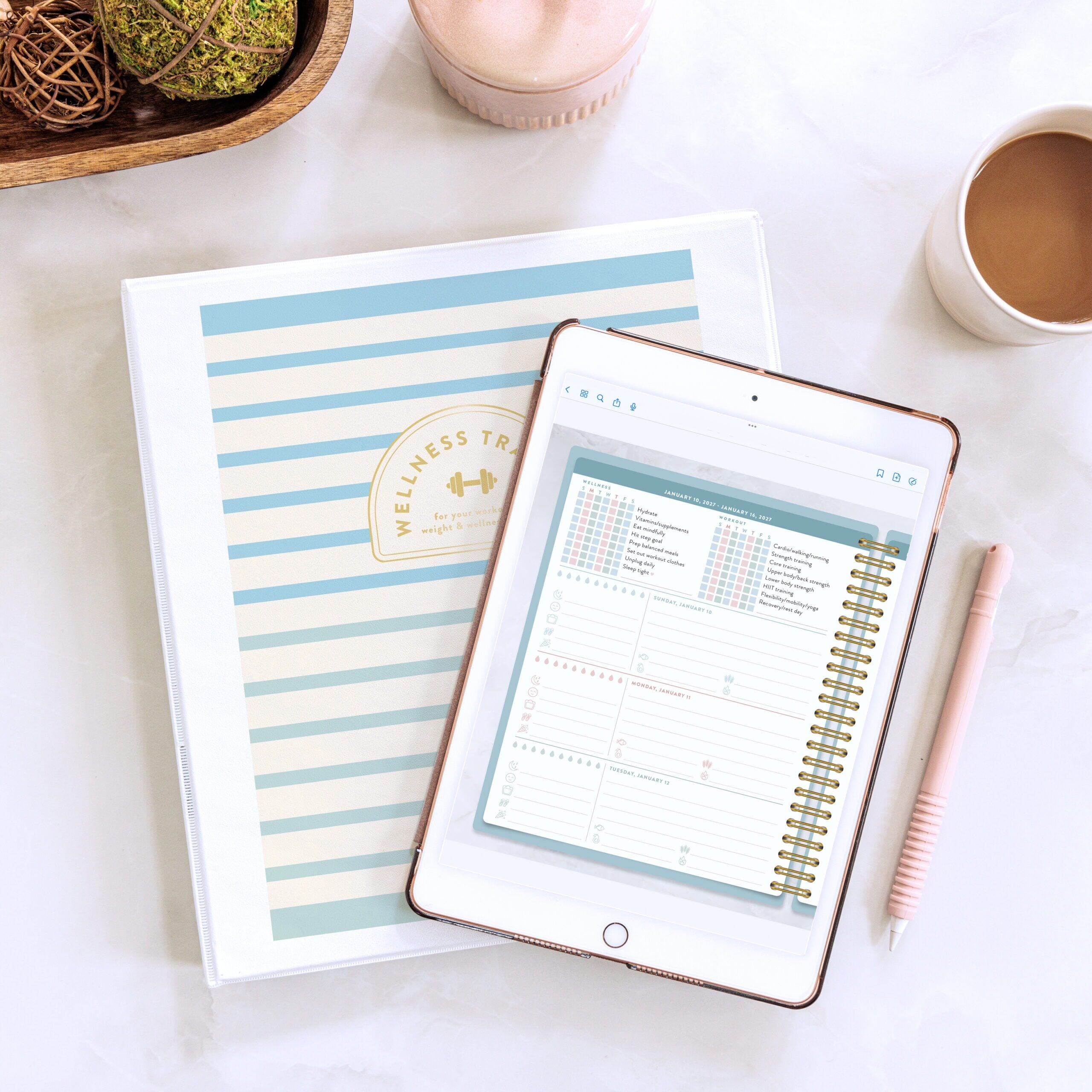 wellnesstracker binder ipad lifestyle